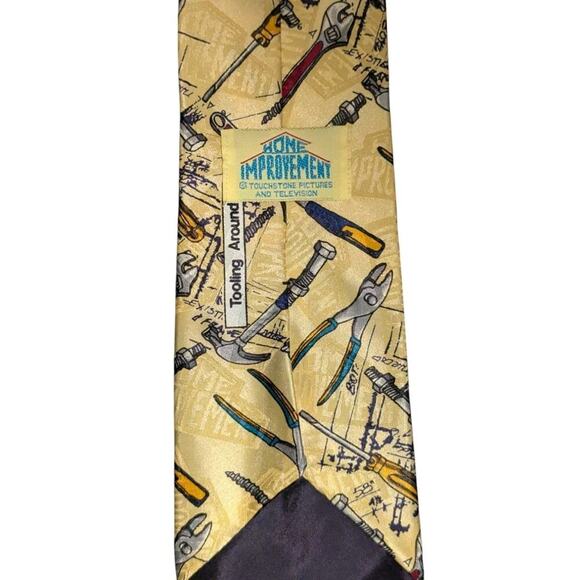 Vintage Home Improvement TV Show Gold Necktie Tooling Around Construction Tie T - Picture 3 of 5